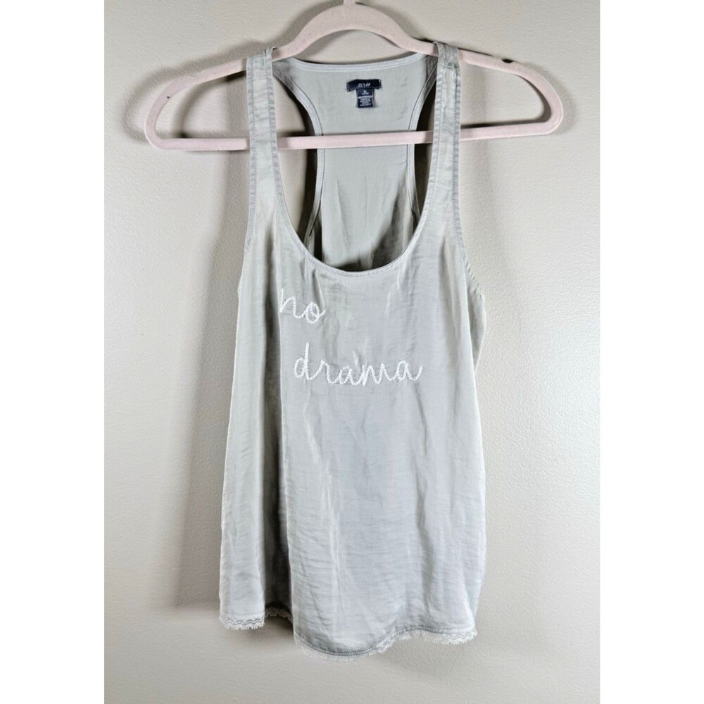 Aerie Gray Solid Lace Trim No Drama Tank Women’s XS Regular